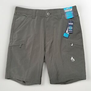 Hook & Tackle Outfitters Driftwood Shorts Mens 32 Stretch Cargo Fishing Gray NWT